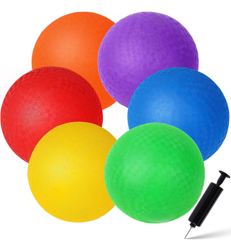 Pelota De Patio De Recreo Shindel De 6 Piezas Con Bomba D...