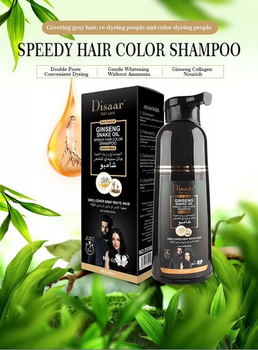 Shampoo Tinte Negro Para Cabello Barba Bigote