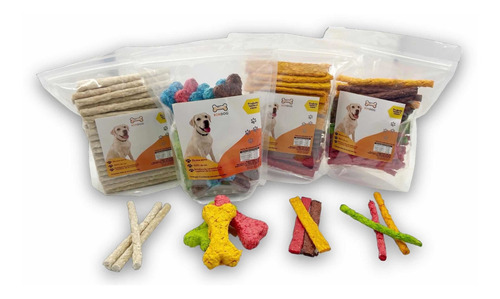 Kit Super Premios Para Perros (carnaza Natural 4 Frascos) 