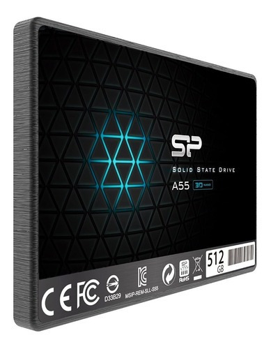 Disco Duro Sólido Ssd Sata Interno 512 Gb Silicon Power A55 Color Negro