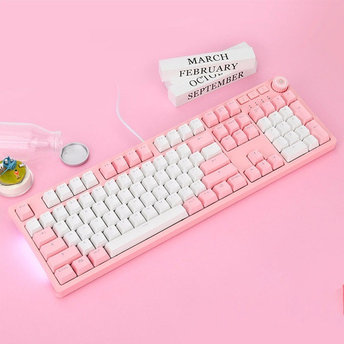 Imagen 4 de 7 de Teclado Mecánico Retroiluminado Rosa Switch Red- Ajazz Ak515