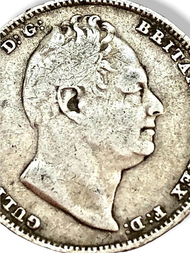 Moneda De Plata Gran Bretaña De 6 Pence Año 1834 William Iv (Usado)
