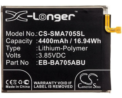 Bateria P Samsung Galaxy A70 Cs-sma705sl Eb-ba705abu 4400mah
