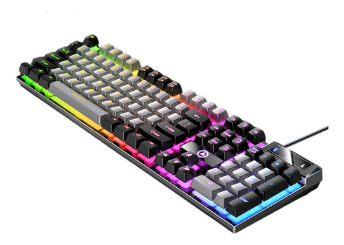 Teclado Mecánico Para Juegos Con Cable, Rgb Retroiluminado