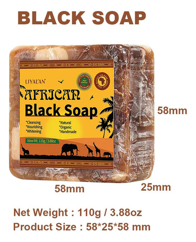Jabón Negro Africano Jabón De Baño Limpiador Corporal Jabón