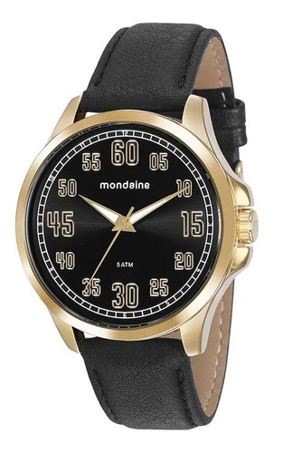 Relógio Mondaine Masculino Analógico Couro Preto Original