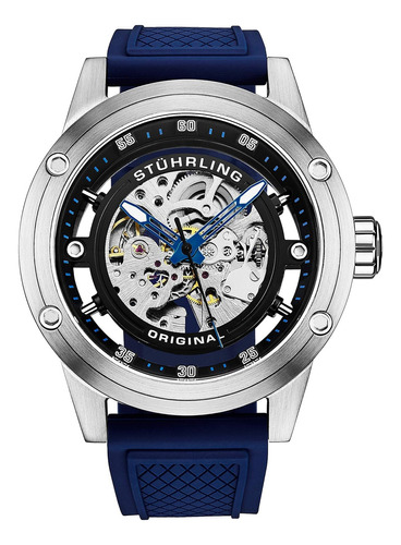 Reloj Para Hombre Skeleton 989 Automático De 50 Mm, Azul