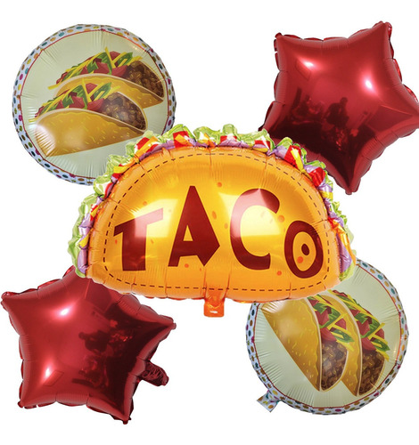 Padrisimo Set De Globos Decoracion Taco Fiesta Mexicana