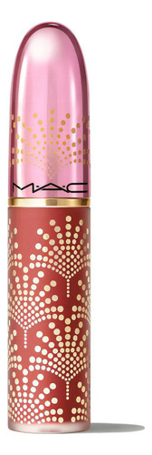 Lápiz labial líquido Mac Powder Kiss/Bubbles & Bows, otro acabado mate seco, color rojo
