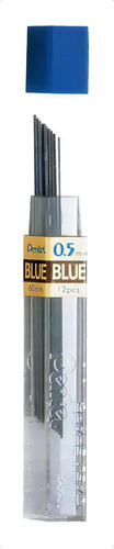 Estojo Mina Grafite Pentel Hi-polymer 0.5mm Azul Com 12 Un