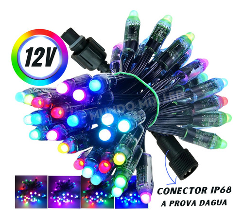 4000pcs Pixel Led Ws 2811 Ic 12v Fita Endereçável Rgb 12mm