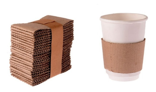 Imagen 2 de 5 de Vasos De Polipapel Blancos + Collarin 8 Oz X 50un
