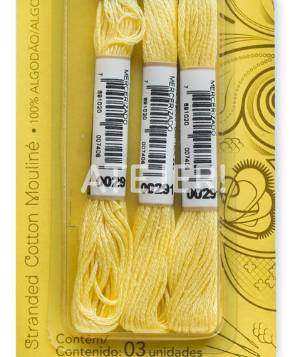 Imagen 3 de 6 de Hilo Para Bordar Mouline Blister X 3 Madejas Mismo Color