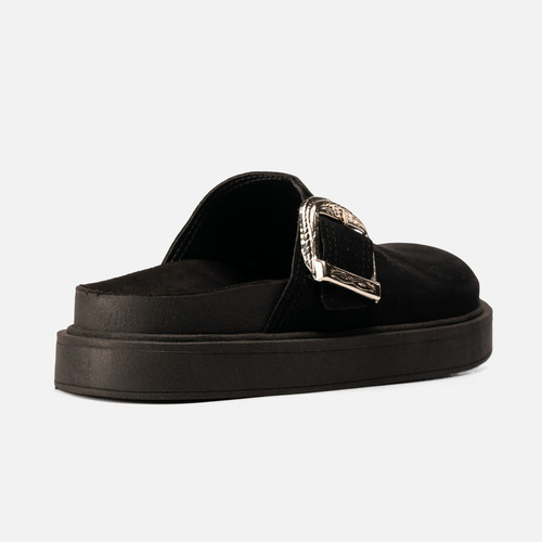 Zuecos Mujer Plataforma Chinelas Cerradas Mule Moda Urbana Negro 35