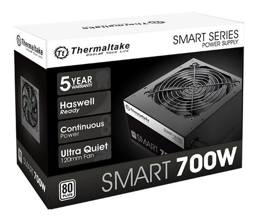 Imagen 1 de 5 de Fuente Pc Thermaltake Smart White 700w 80 Plus