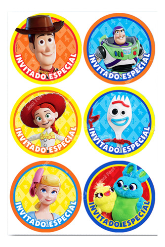 Toy Story 4 - Distintivos Stickers Artículo Fiesta Toy0h2