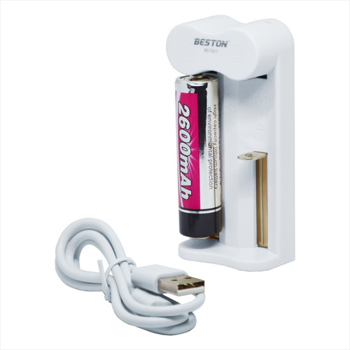 Cargador Usb + Pila Batería Li-ion 18650 3.7v, Beston M7001