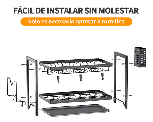 Escurridor De Platos 2niveles Con Bandejas Extraíbles Cocina