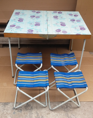 Mesa De Camping Con Banquetas