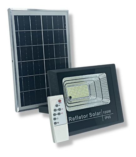 Refletor Solar Led Smd Holofote 100w Branco Frio