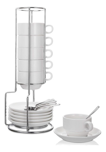 Aozita Tazas Y Platillos De Café Expreso Con Cucharas, Sopor