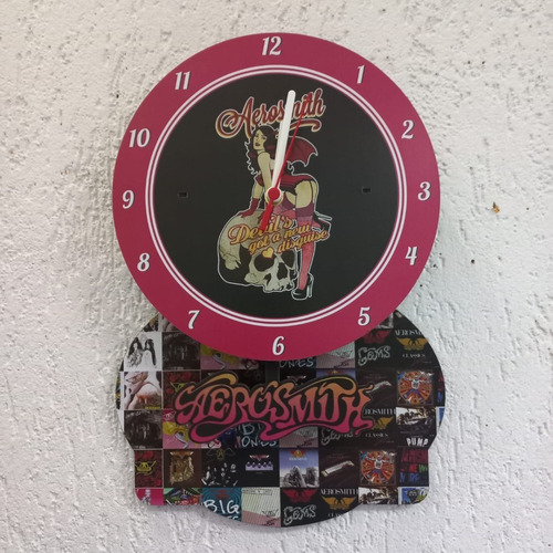 Relógio Parede Com  Pêndulo - Aerosmith Band  A Pilhas