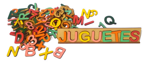 Letras Y Números 3cm Didáctico Madera En Colores Estimulació