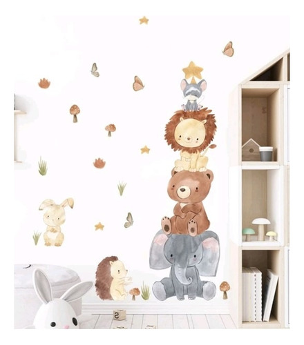 Vinil Decoración Pared Cuarto Bebe Niños Animales 