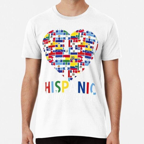 Remera Mes De La Herencia Hispana Banderas De Todos Los País