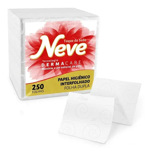 Papel Higiênico Neve Interfolhado Folha Dupla Cai Cai C/ 250
