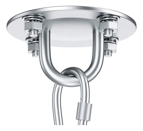 Suporte Teto Giratório Cadeira Balanço Rede Inox Cap. 500kg