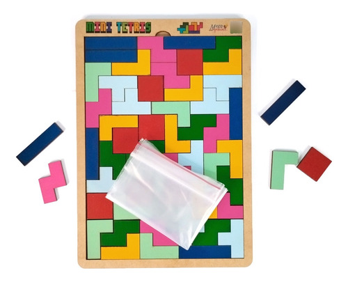 3 Mega Impress Mini Tetris Brinquedo Educativo Madeira Jogo Raciocínio