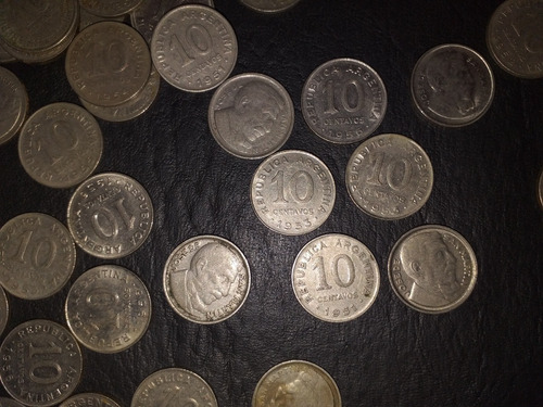 Lote 50 Monedas Argentina 10 Centavos - 1951 A 1956