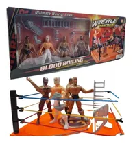 Comprar Ring De Lucha Libre Con 4 Muñecos Luchadores Con Accesorios