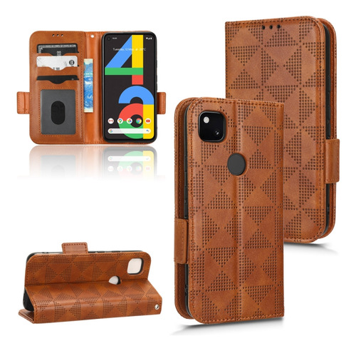 Funda De Cuero Marrón For Google Pixel 4a 4g