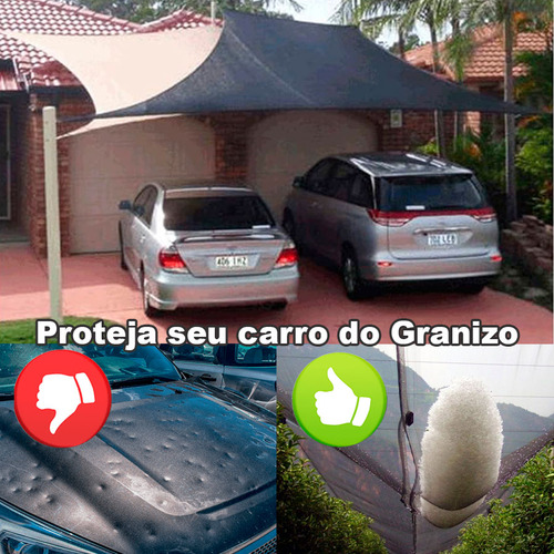 Tela De Sombreamento 4x5m 80% Com Ilhós Toldo Para Garagem, Carro, Proteção Contra Sol E Granizo Em Áreas Externas Mos Telas