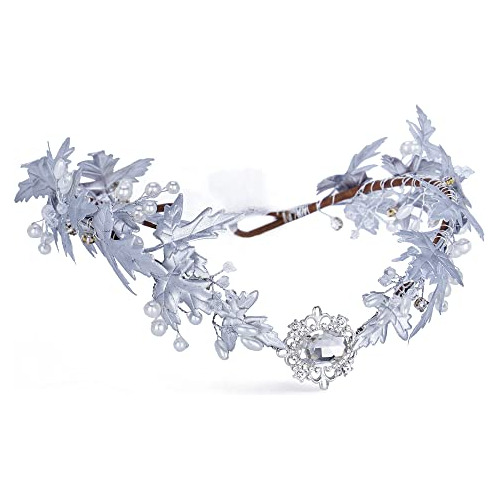 Corona De Hada Plateada Hecha Mano, Diadema De Flores, ...