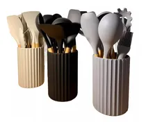 Comprar Set 12 Piezas Utensilios Cocina Carol Silicona Mango Madera