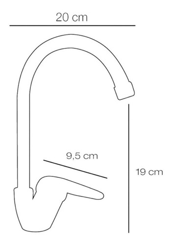 Imagen 3 de 9 de Grifería Monocomando Cocina Mesada Hydros Pico Alto 145411