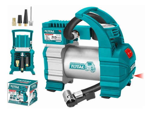 Imagen 2 de 4 de Compresor De Aire Mini Batería Portátil Total 12v 140 Psi