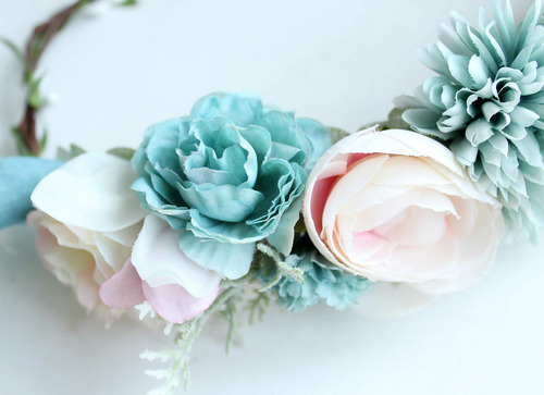 Vivivalue Diadema Ajustable De Flores, Guirnalda Floral, Cor