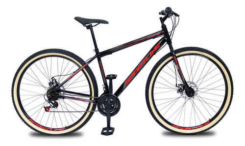 Bicicleta Aro 29 Aço Carbono 21 Velocidades Freio A Disco Cor Preto/Vermelho