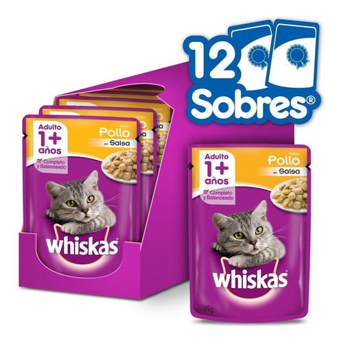Imagen 6 de 10 de Whiskas Combo Alimento Seco Pollo Y Humedo Mix Gato Adulto