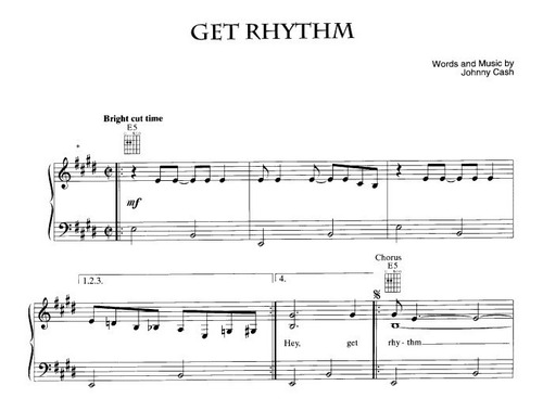 Johnny Cash 5of The Best * Partitura Piano Acordes Guitarra