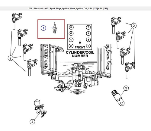 Imagen 6 de 8 de Jgo. Bujías Mopar Original Ram 3500 5.7 2007-2008