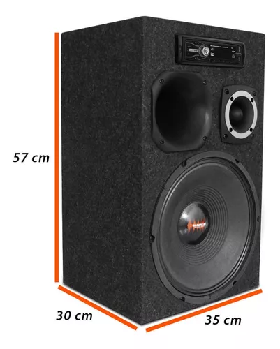 Caixa Trio Bob 1x12 + St + Corn - Preto + Bordas Vermelhas