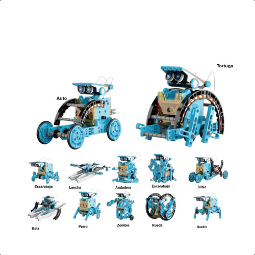 Robot de juguete Robot 12 en 1 solar Stem 12in1 blanco