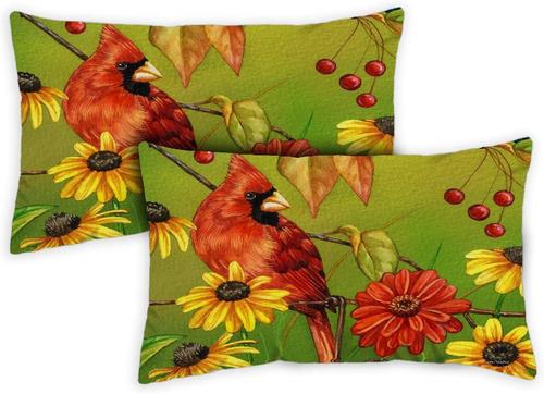 Birds N Berries  Funda De Almohada Decorativa Para Inte...