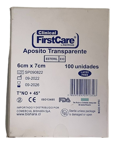 Aposito Transparente 6cm X 7cm Firstcare Caja 100 Unidades
