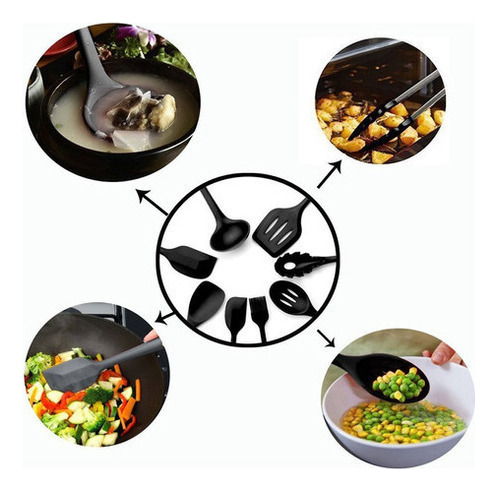 , Utensilios De Cocina De Silicona, 10 Piezas, Cuchara Y